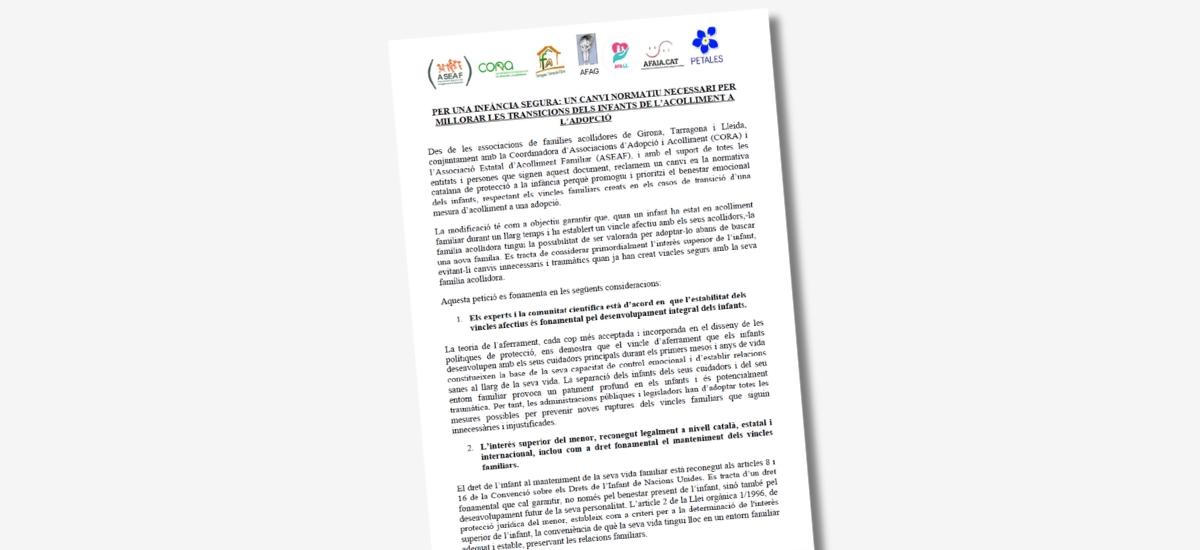 Adhesió comunicat infància segura