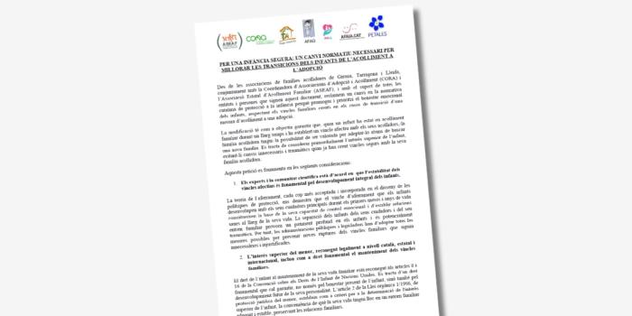 Adhesió comunicat infància segura