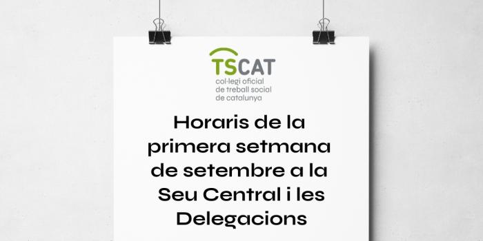 Horaris primera setmana de setembre